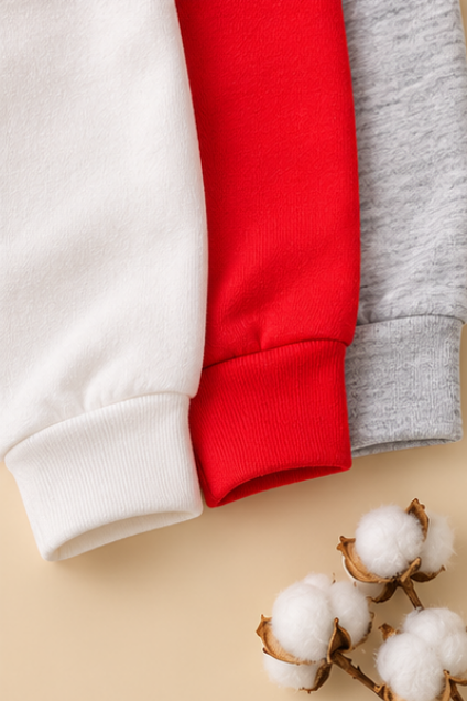 Solid Jogger Pants, Pack of 3 (White, Red, Grey)