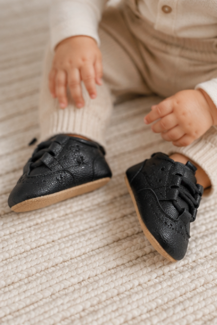Kids’ Black Strappy Sandals – Casual Comfort
