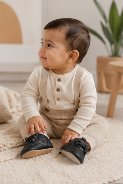 Kids’ Black Strappy Sandals – Casual Comfort