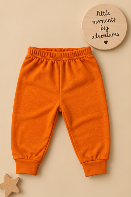 Solid Jogger Pants, Pack of 3 (Ivory, Orange, Grey)