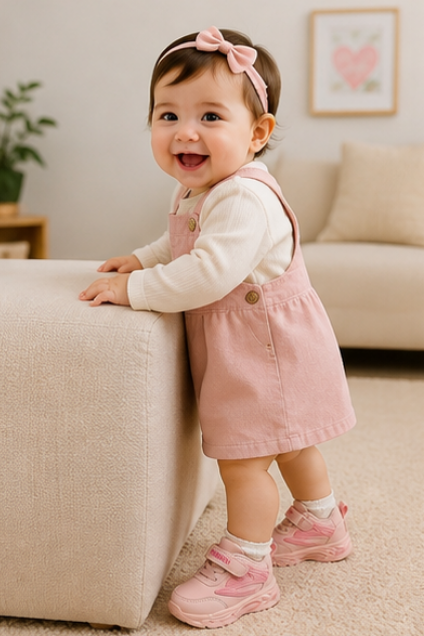 Girls’ Pink Sporty Sneakers