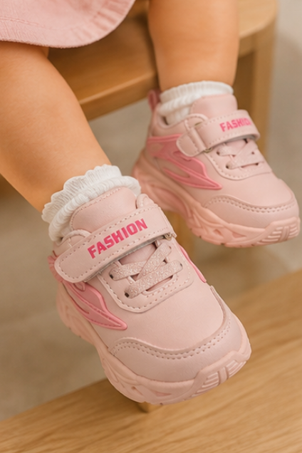 Girls’ Pink Sporty Sneakers