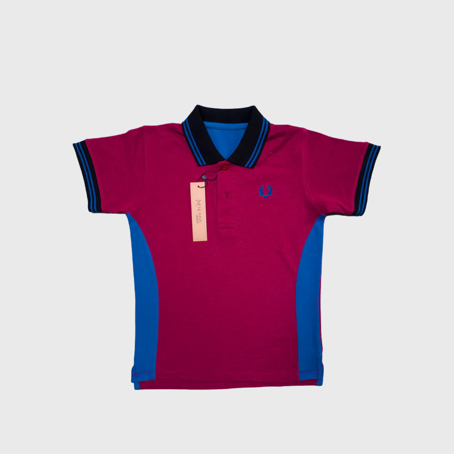 Maroon & Blue Polo Shirt | 2-14 Years