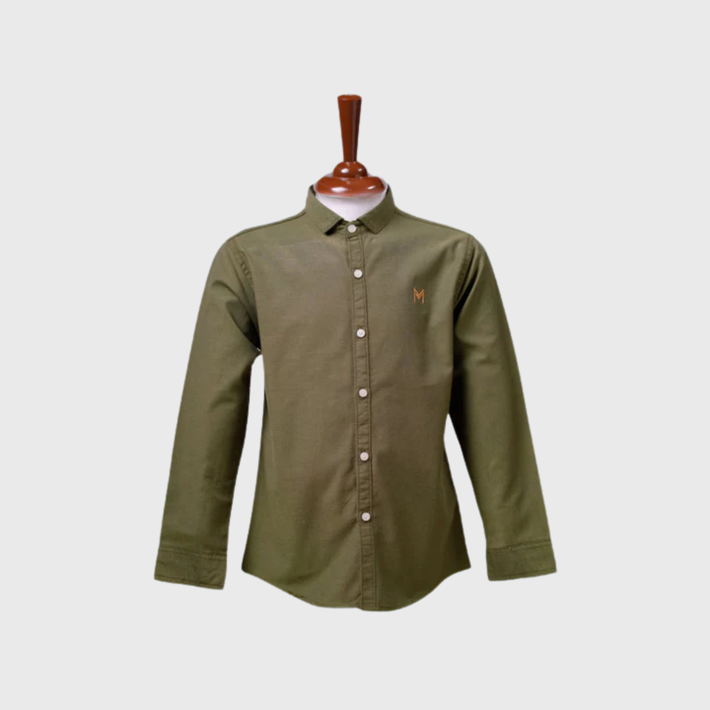 Olive Button-Down Shirt | Ages 2-10 Years