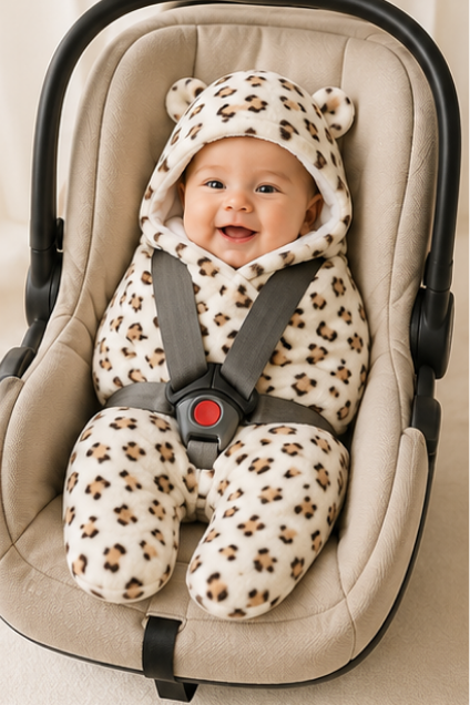 Leopard Hooded Baby Swaddle