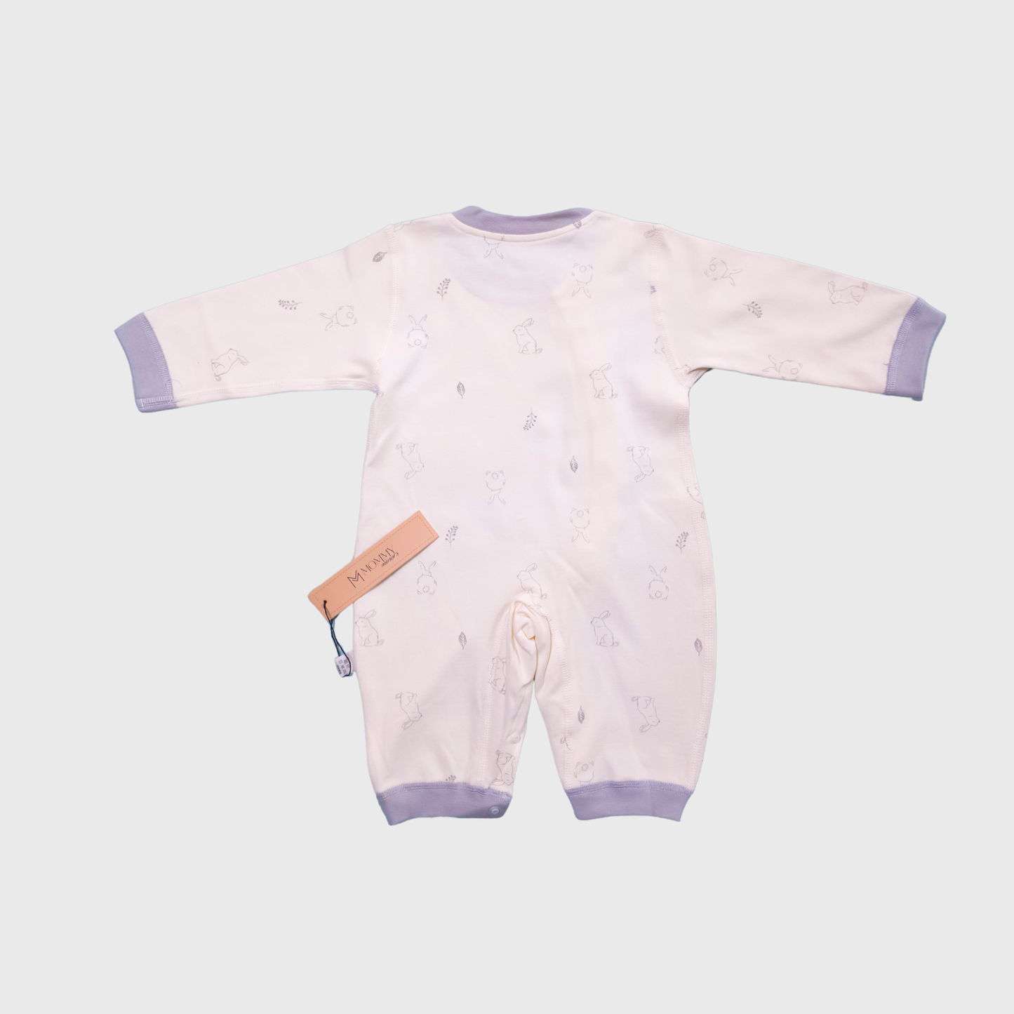 Beige & Grey Soft Cotton Baby Romper