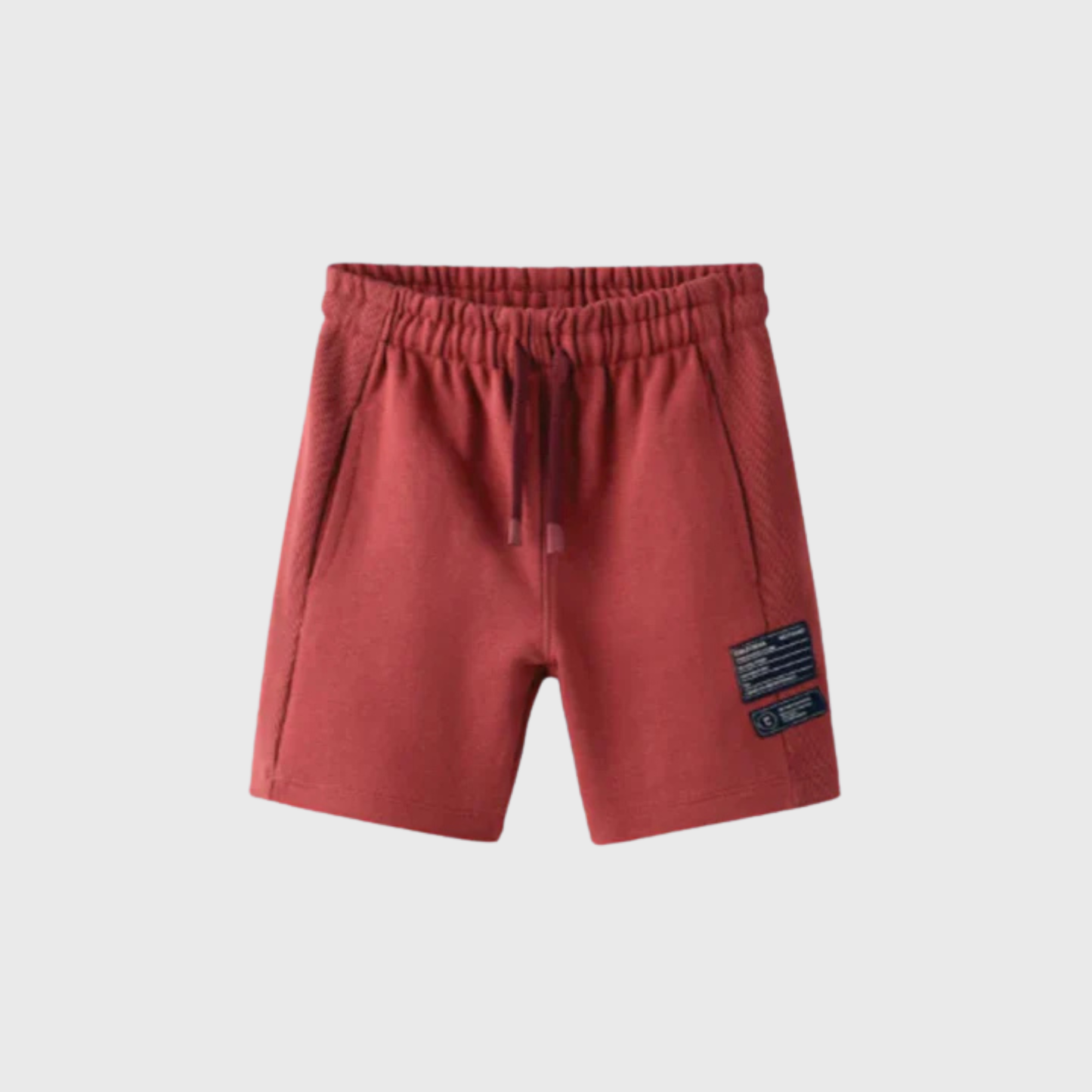 Red Fleece Shorts with Ribbed Panels | 2-14 YRS