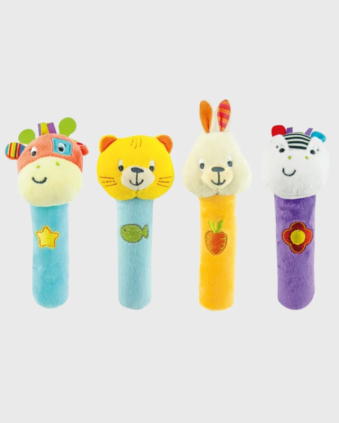 Single Win Fun Soft Animal Rattle Stick for Babies.