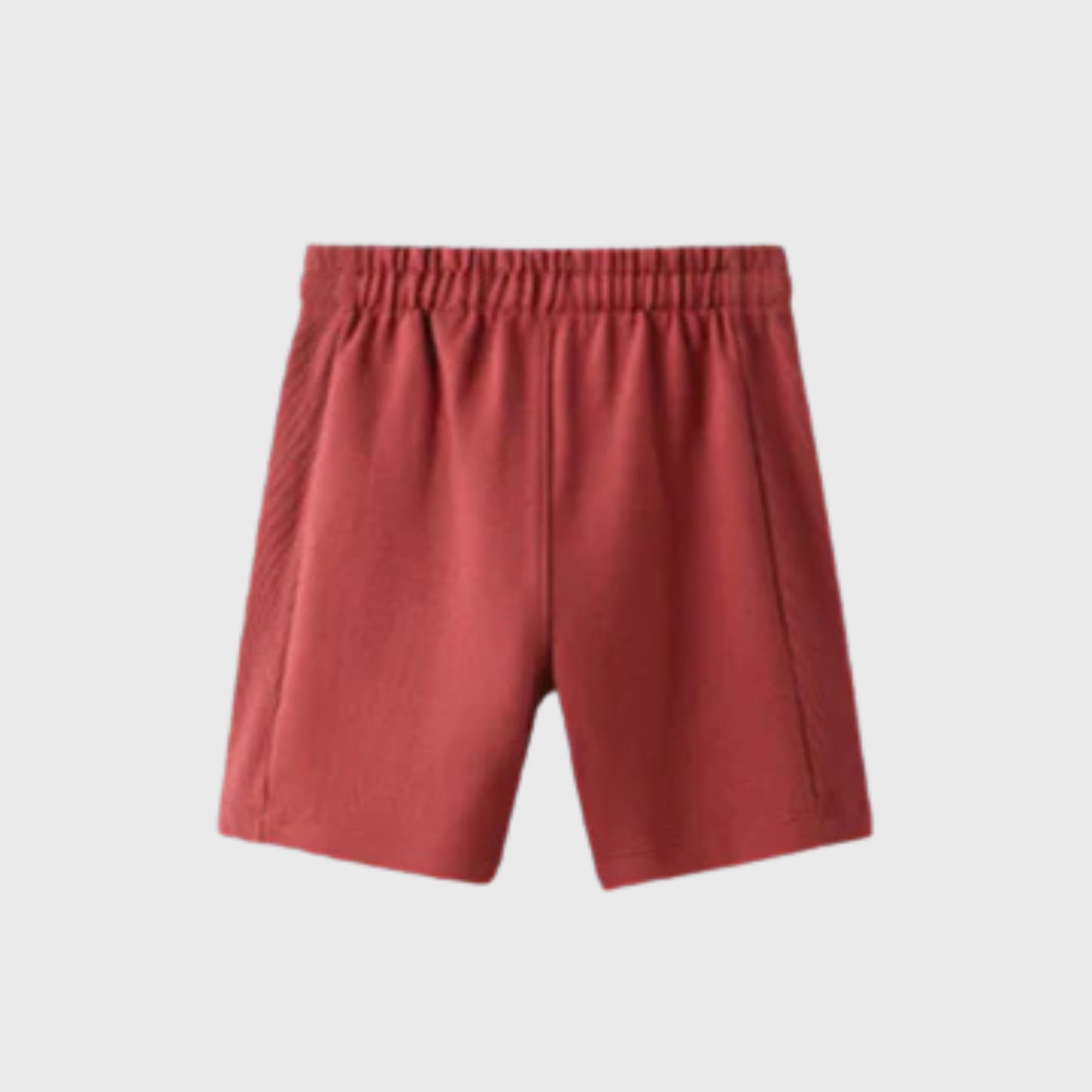 Red Fleece Shorts with Ribbed Panels | 2-14 YRS