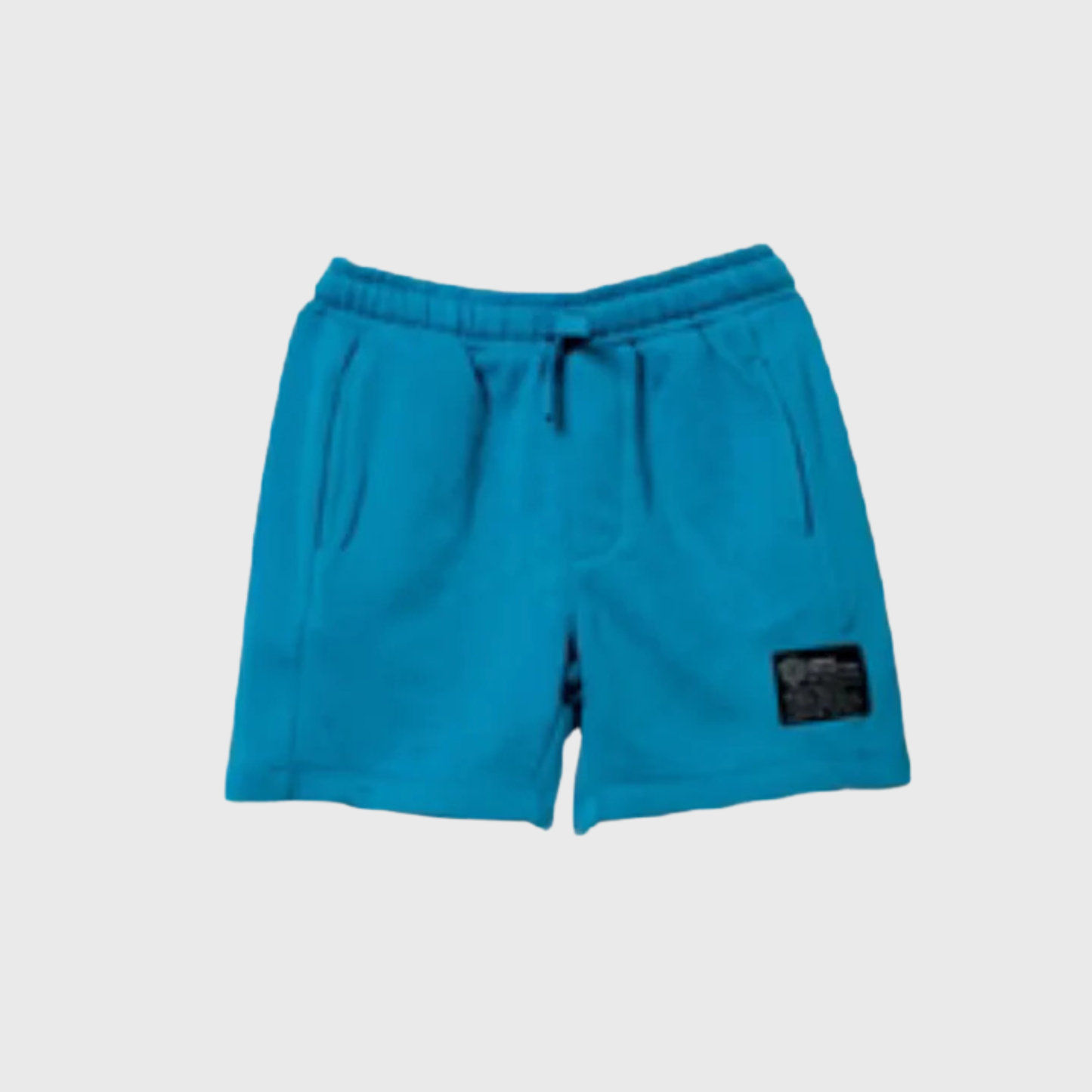 Blue Fleece Shorts with Ribbed Panels | 2-14 YRS
