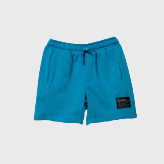Blue Fleece Shorts with Ribbed Panels | 2-14 YRS