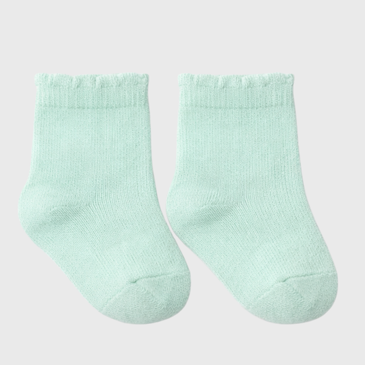 Scalloped Trim Baby Socks – Soft Mint