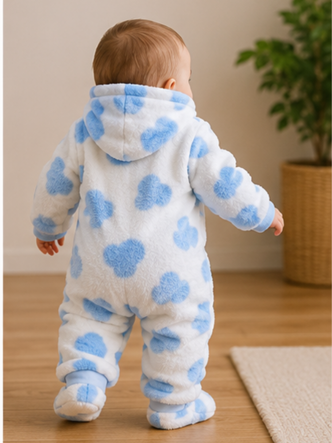 Fur Romper Blue Patches