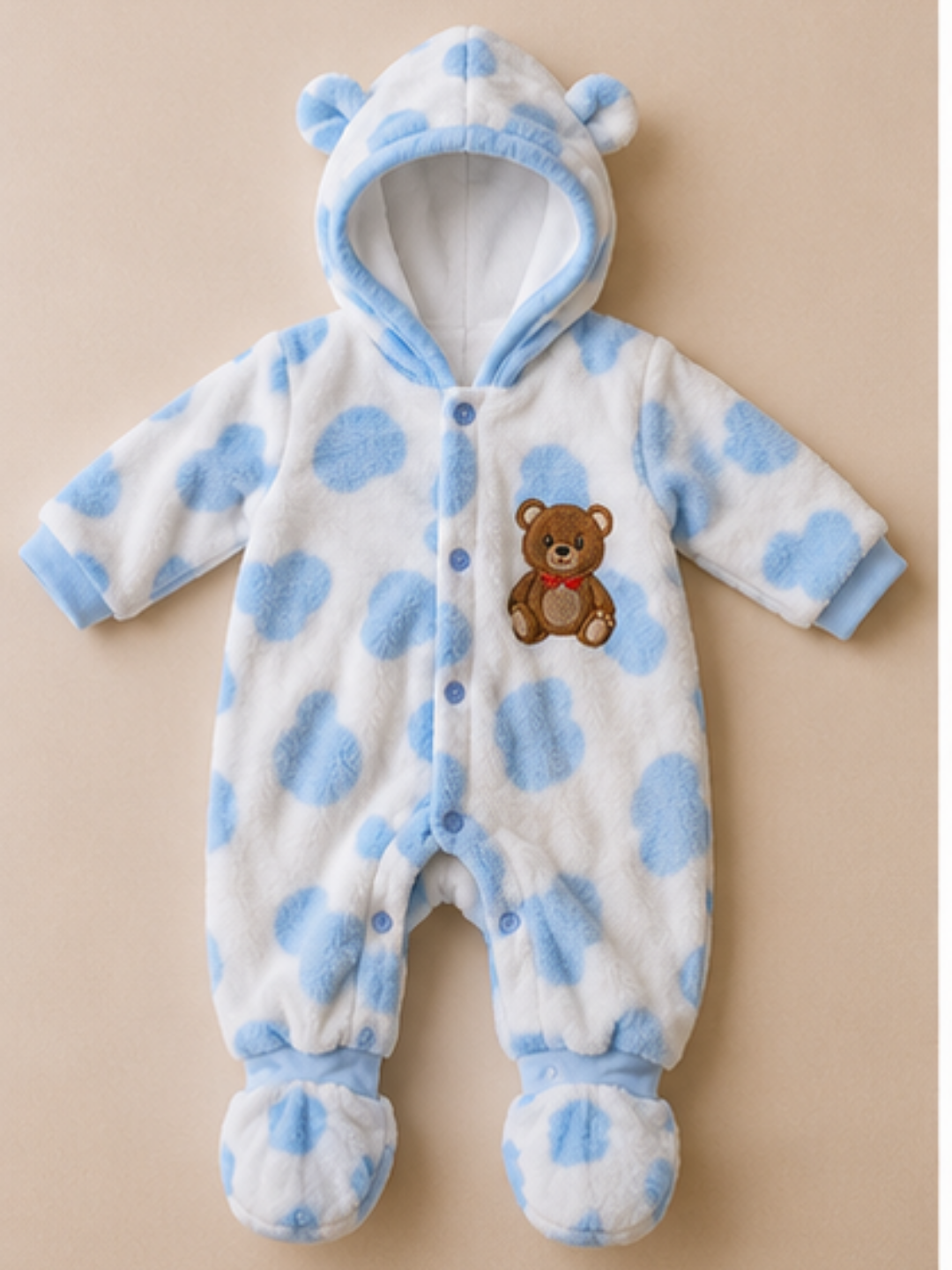 Fur Romper Blue Patches