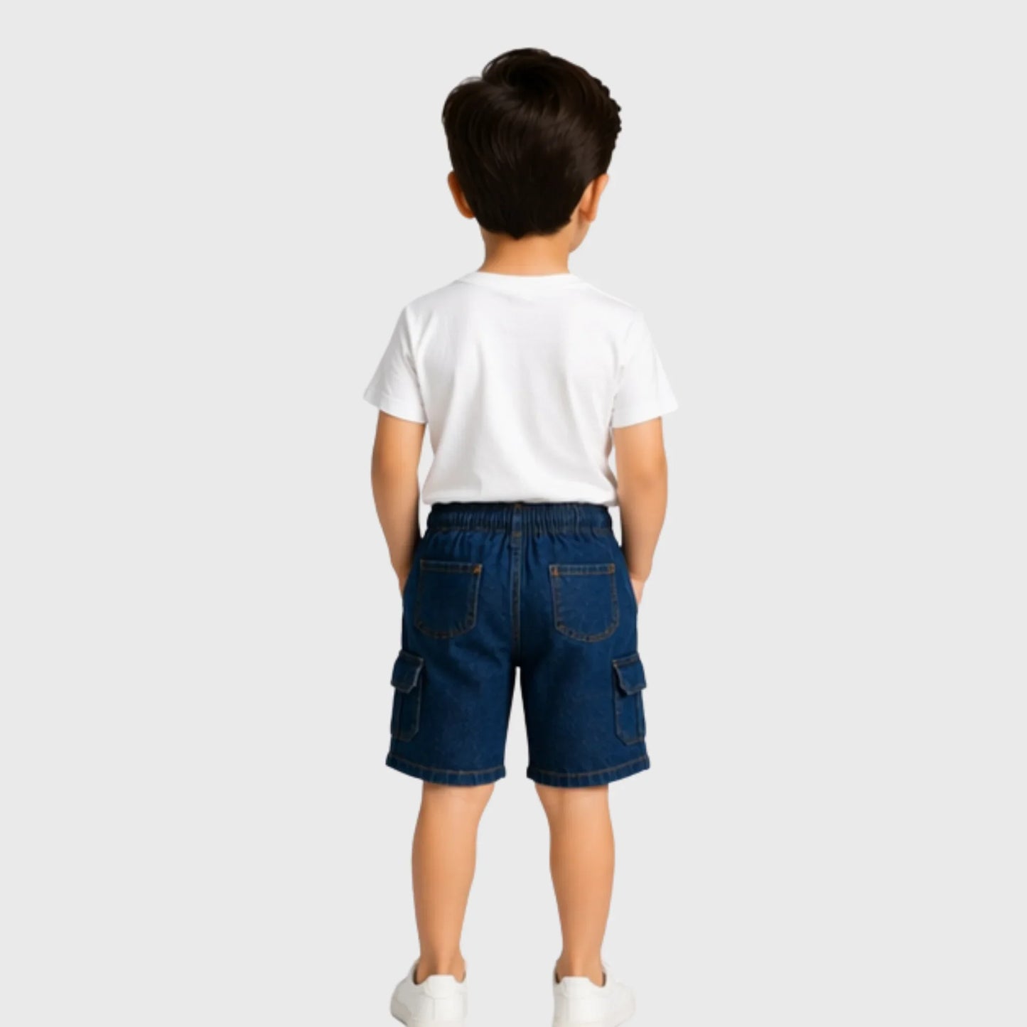 Boys "Cargo" Denim Shorts - Light Blue