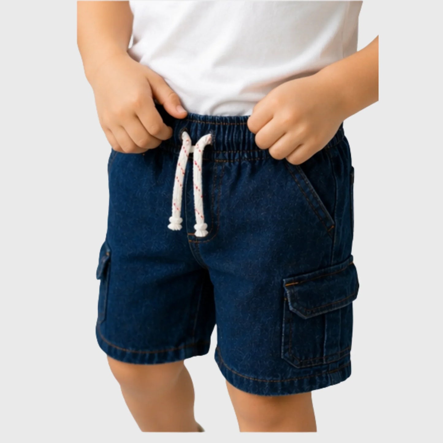 Boys "Cargo" Denim Shorts - Light Blue