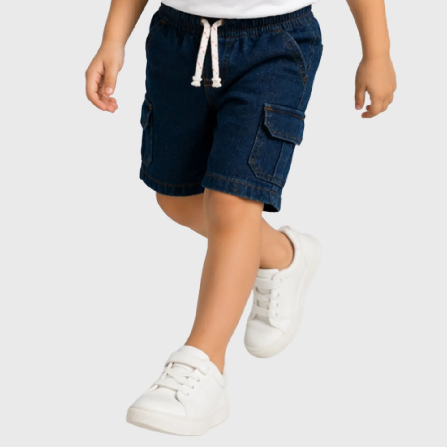 Boys "Cargo" Denim Shorts - Light Blue