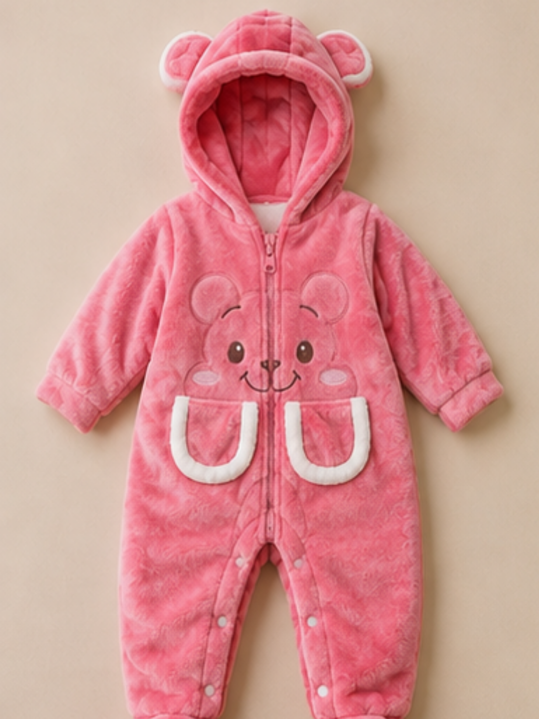 Character Fur Romper Pink