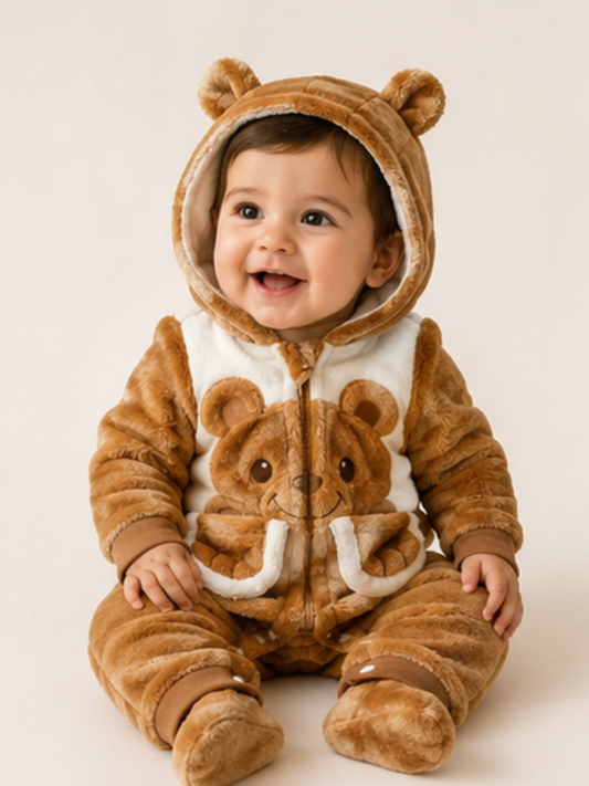 Character Fur Romper Beige