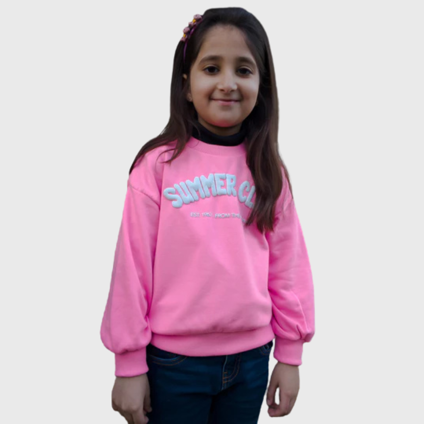 Girls’ Drop Shoulder "Summer Club" Sweatshirt – Soft & Stylish – Minor Fault (Ages 2–14)