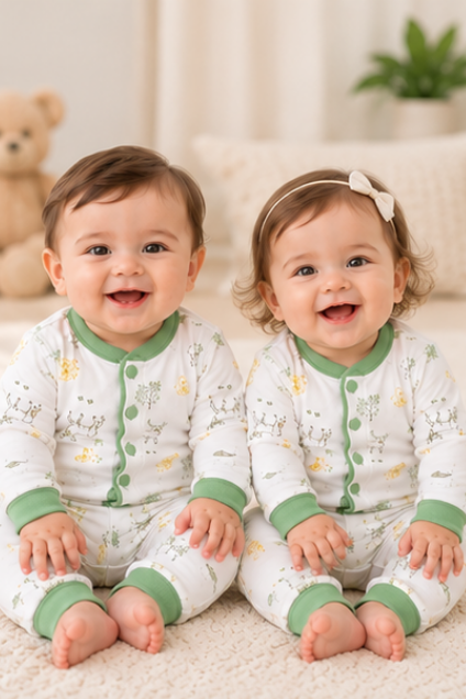 Green Meadow Button-Up Romper
