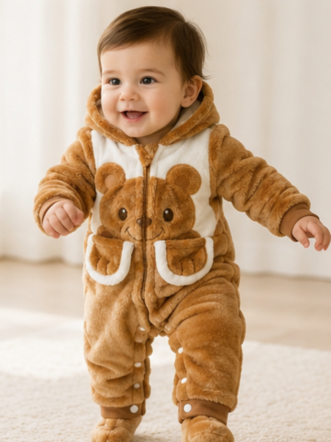 Character Fur Romper Beige