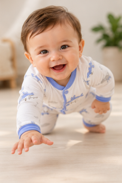 Blue Whale Button-Up Romper