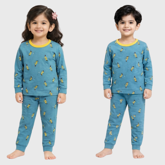Kids' Teal Skiing Character Trouser Set
