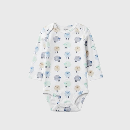 Long-Sleeve Sheep Print Bodysuit