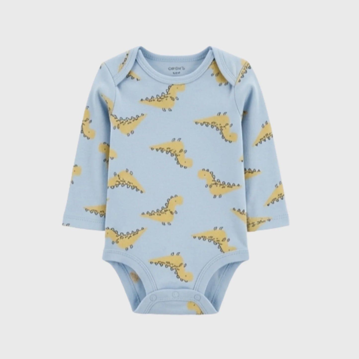 Long-Sleeve Blue Dinosaur Bodysuit