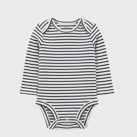Long-Sleeve Striped Bodysuit