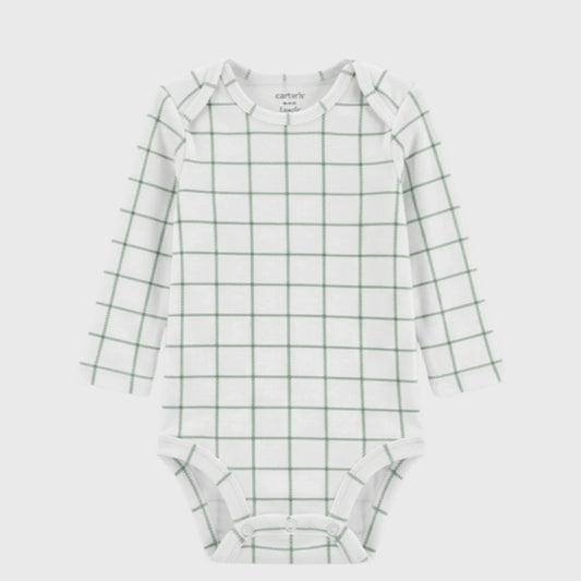 Green Windowpane Grid Bodysuit