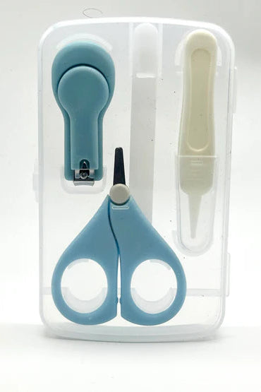 4-in-1 Baby Manicure Set with Storage Box – Nail Clippers, Scissors, File & Tweezers