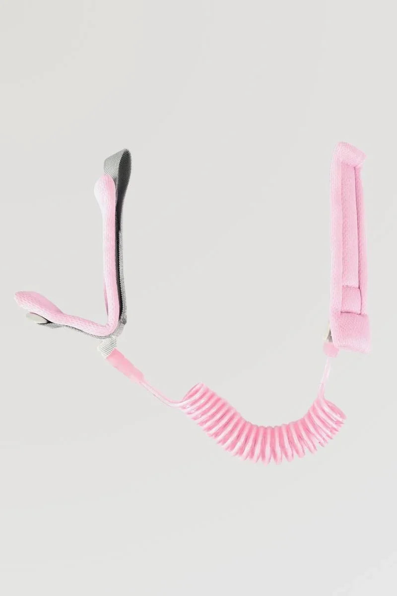 Pink anti-lost wrist link for kids and parents with soft adjustable straps