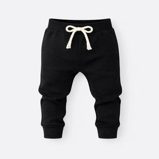Kids Black Jogger Trousers | Soft Cotton & Stretch Fit