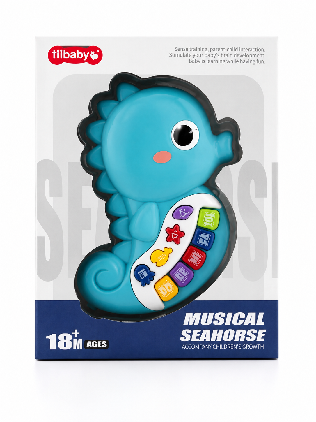 Tiibaby Musical Seahorse Piano Toy for Toddlers (18M+)