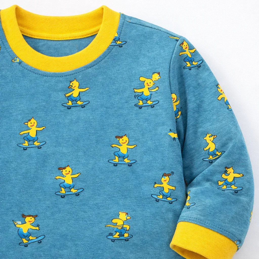 Kids' Teal Skiing Character Trouser Set