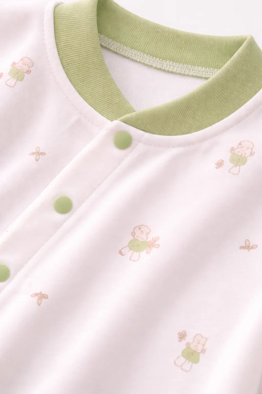 Green Trim Soft Cotton Baby Romper