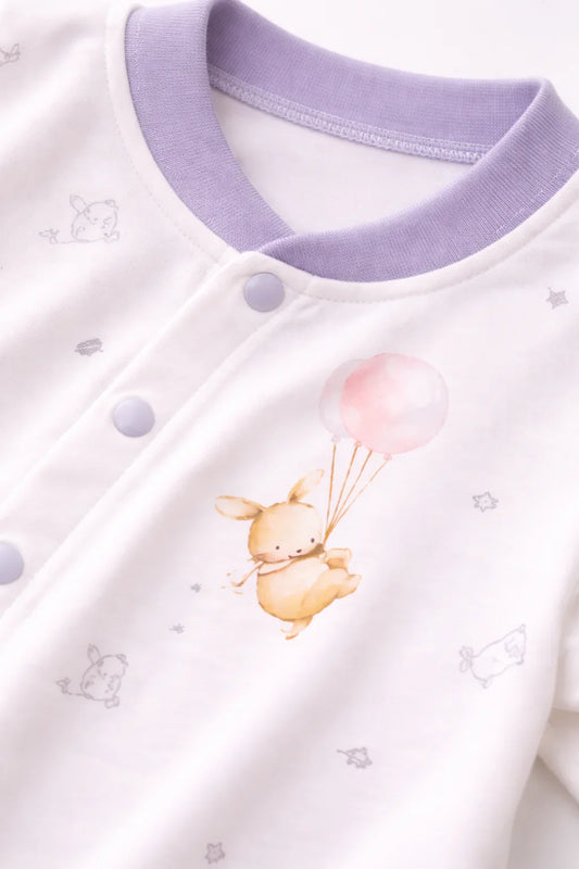 Beige & Grey Soft Cotton Baby Romper