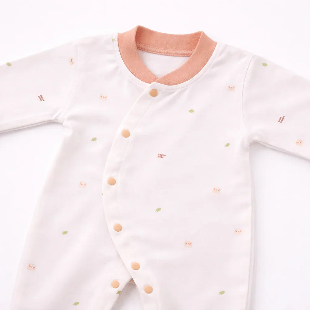 Beige & Brown Soft Cotton Baby Romper