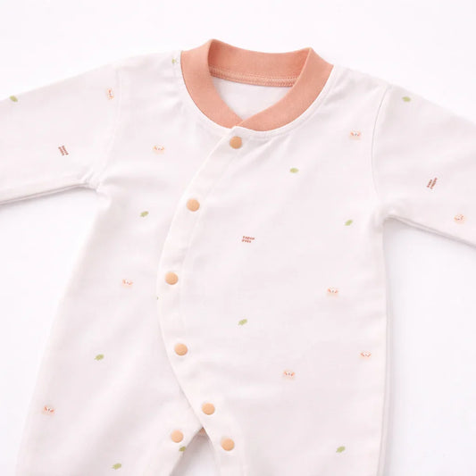 Beige & Brown Soft Cotton Baby Romper