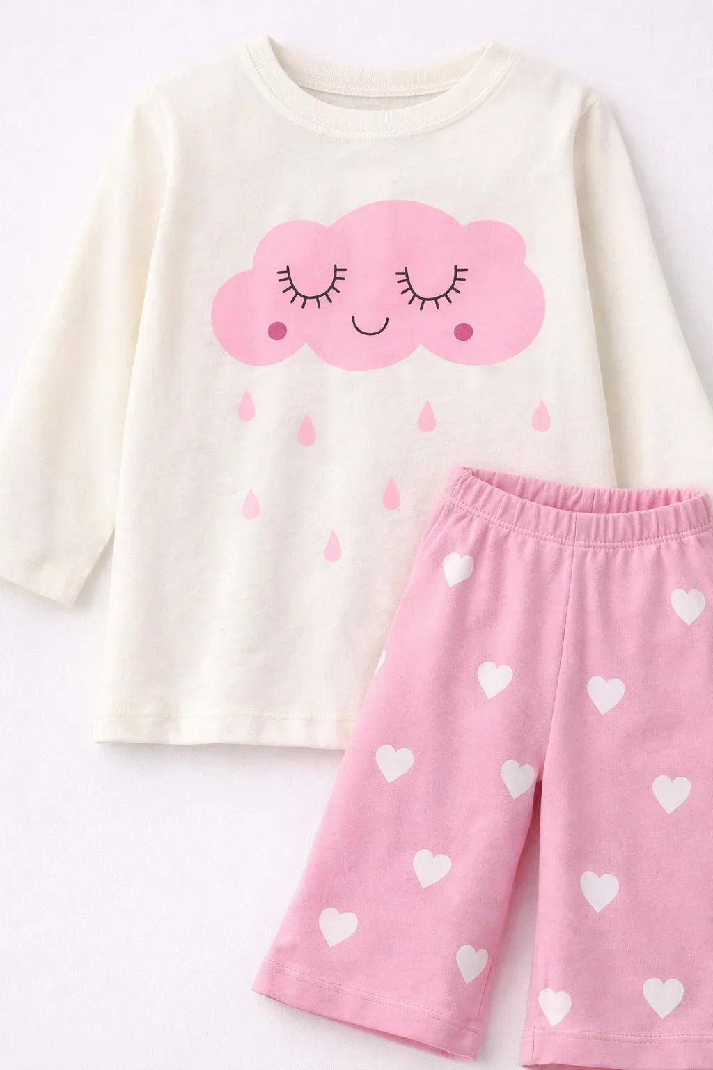 Girl’s Pink Heart & Cloud Set