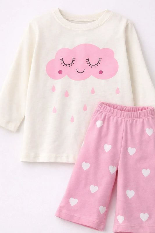 Girl’s Pink Heart & Cloud Set
