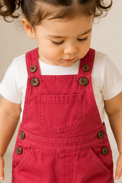 Baby Short Dungaree – Red