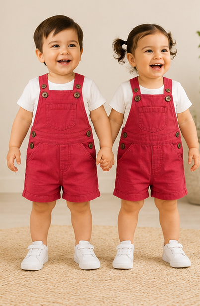 Baby Short Dungaree – Red