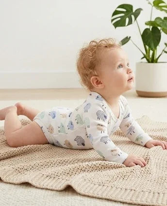 Long-Sleeve Sheep Print Bodysuit
