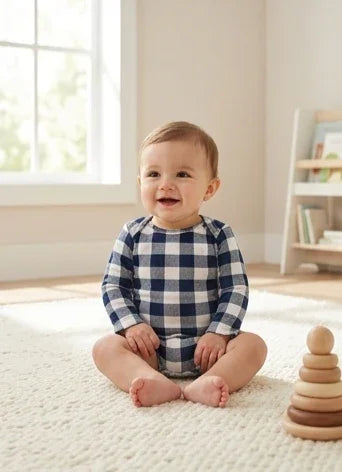 Black & White Gingham Infant Bodysuit