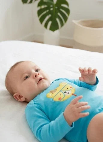 Long-Sleeve Turquoise Bear Bodysuit