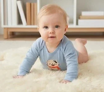 Long-Sleeve Light Blue Kitty Bodysuit