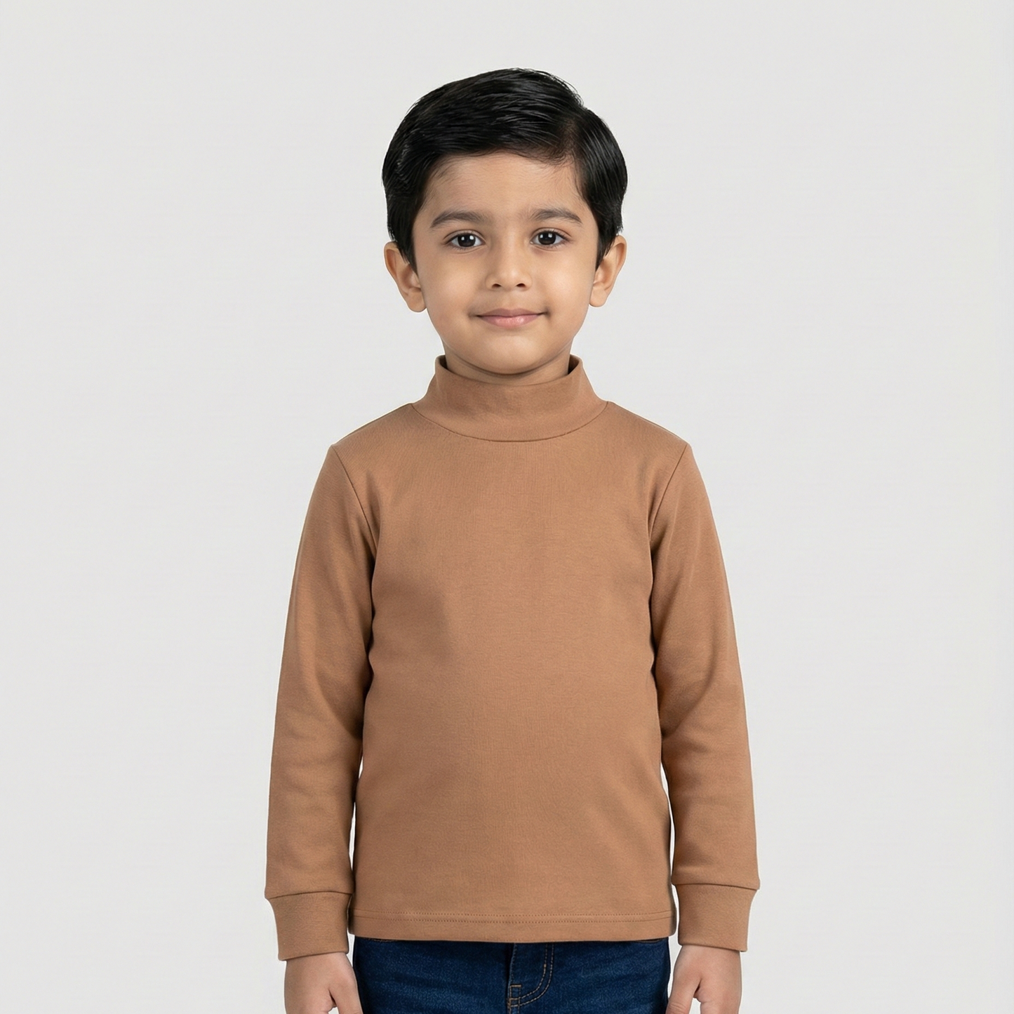 Kids Ribbed -Mock Neck Long Sleeve Top | Mommy Minors